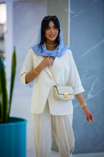 مانتو لینن یقه امریکایی مهگل