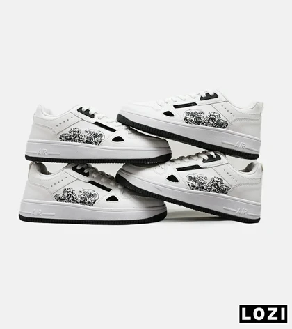 کفش کتانی مردانه سفید مشکی NIKE AirForce Draw