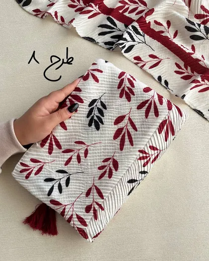 شال پلیسه زرشکی 3980