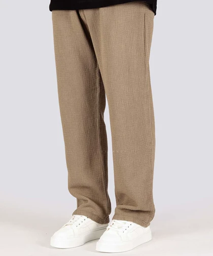 شلوار کنفی بگ و کمر کش کرم تیره 1020