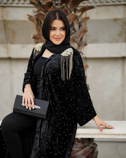 مانتو مجلسی مروارید دوزی شده (مزونی)