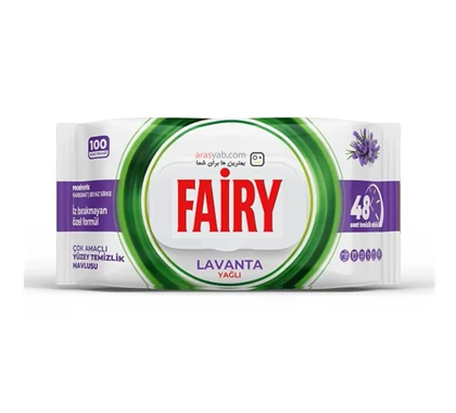 دستمال مرطوب چند منظوره فیری با رایحه اسطوخودوس 100 عددی