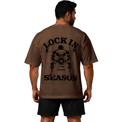 تیشرت مردانه زنانه اورسایز نخی 1991 Lock In Season مدل TS19110