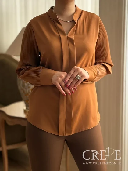 شومیز دوپیله آستین پلیسه