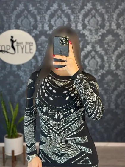 بلوز نگین‌دار کد : 7978
