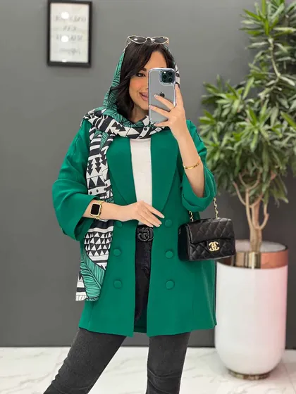 مانتو یقه آرشال آستین دودکمه