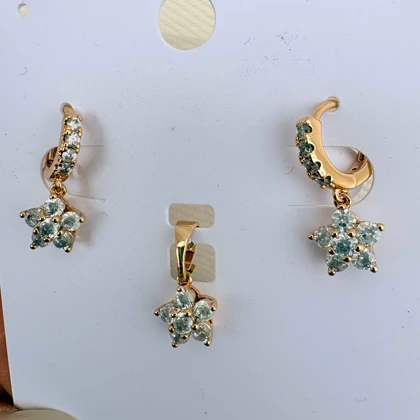 نیم ست ستاره نگینی ژوپینگ بدون زنجیر