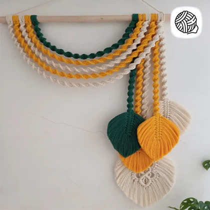 دیوار کوب مکرومه بافی مدل رنگین کمان کد 01