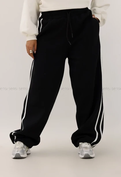 شلوار بگ بغل نواری کد1004279