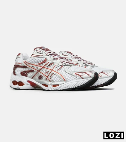 کفش کتانی مردانه و زنانه سفید قرمز ASICS Gel-Phoenix مدل 8538