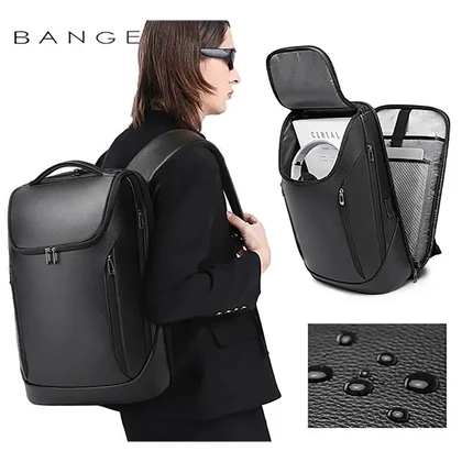 کوله پشتی لپ تاپ 15.6 اینچ چرم بنج Bange اصل مدل BG-6623 با پورت USB