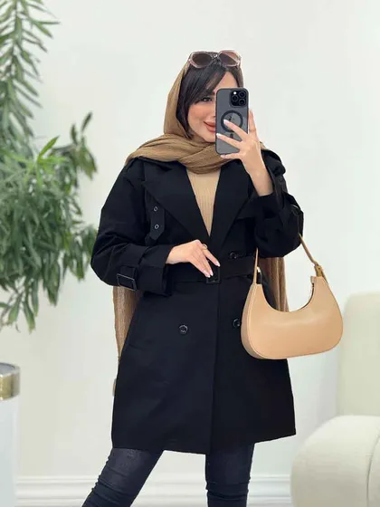 بارانی ژیله پرچ دار