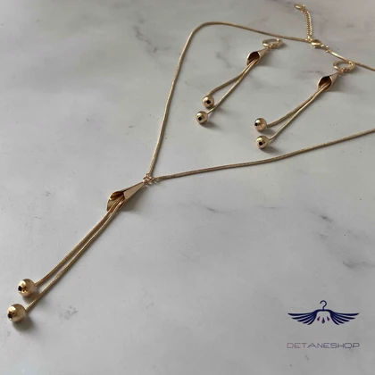 کد 0125 نیم ست پلاک دار شیپوری طلایی YSX