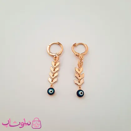 گوشواره آویز زنانه زد جی جولری مدل چشم نظر