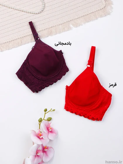 سوتین پرسی فنردار نخ و دانتل شادی Shadi کد 91