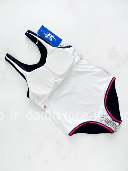 مایو یک تکه اسلیپ کاپ‌دار طرح مشکی صورتی عقاب ZX