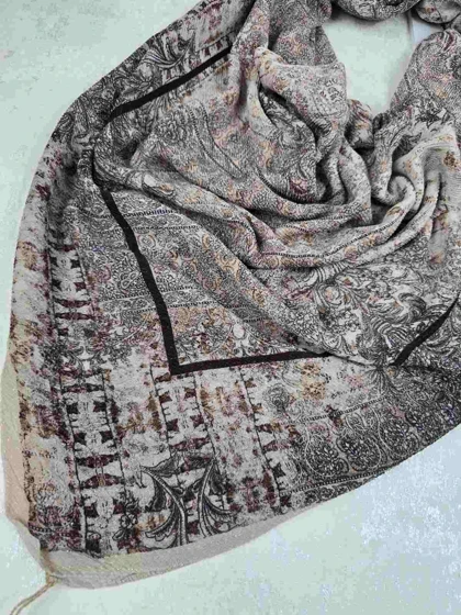 روسری نخی کلیشه طرح شالیزار کد 301