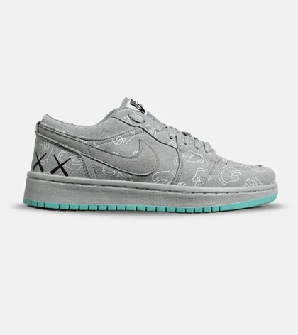 کفش کتانی مردانه و زنانه طوسی Jordan 1 x Kaws مدل 6913