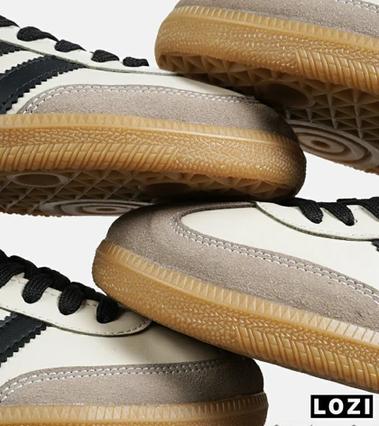 کفش کتانی مردانه زنانه کرم مشکی مدل 7300 ADIDAS Samba