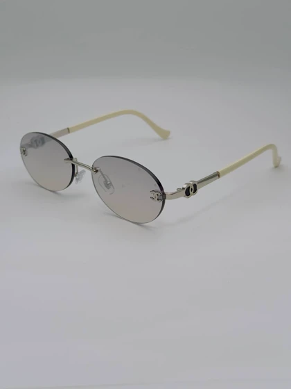 عینک آفتابی زنانه بیضی ترند شنل CAHNELمدلSG-0025-Oval Rimless Glasses