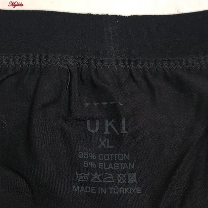 شورت مردانه یوکی مدل پادار نخی کد 4882 رنگ مشکی