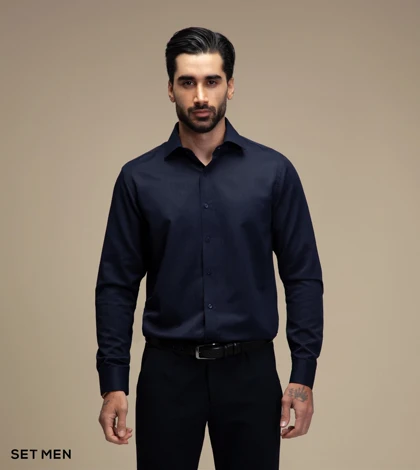 پیراهن مردانه آستین بلند طرح جناغی