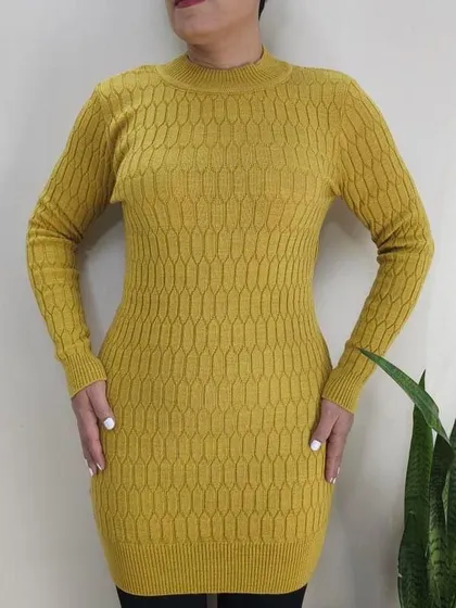 تونیک بافت یقه گرد قدبلند زنانه