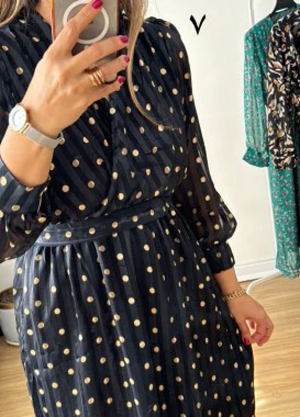 پیراهن حریر سرمه سری 19