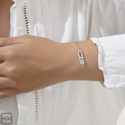 دستبند نقره مسیکا کد 35122