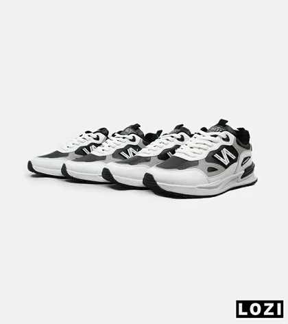 کفش کتانی مردانه سفید مشکی طوسی NEW BALANCE yg niubailun
