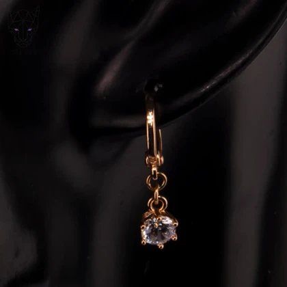 گوشواره حلقه‌ای آویز الماس ژوپینگ