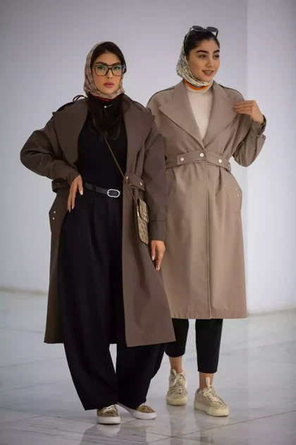 مانتو بارانی بلند پاگون دار