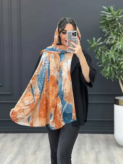 شال آبرنگی طرح گل