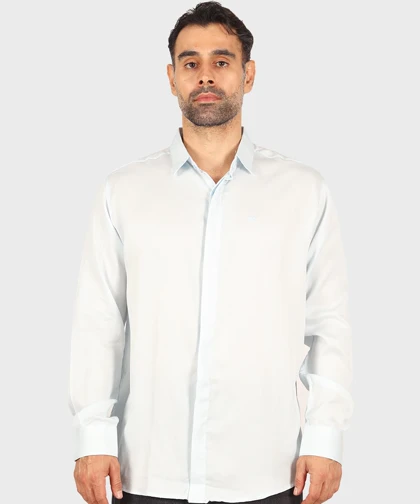 پیراهن مردانه آستین بلند دکمه مخفی 0372