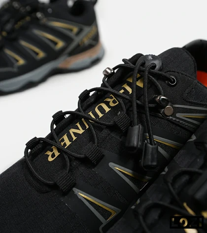 کفش کتانی بزرگ پا مشکی طلایی I-Runner