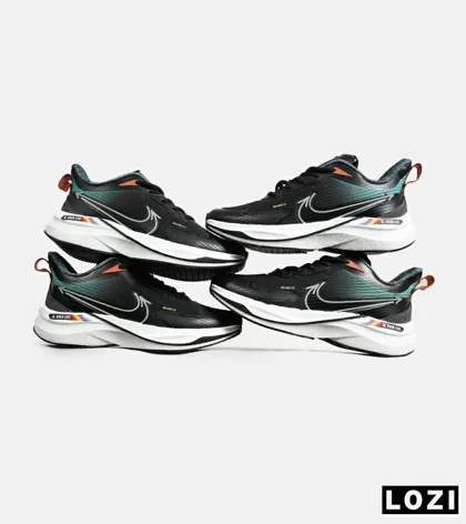 کفش کتانی مردانه و زنانه مشکی سبز نایک NIKE PEGASUS target مدل 7029