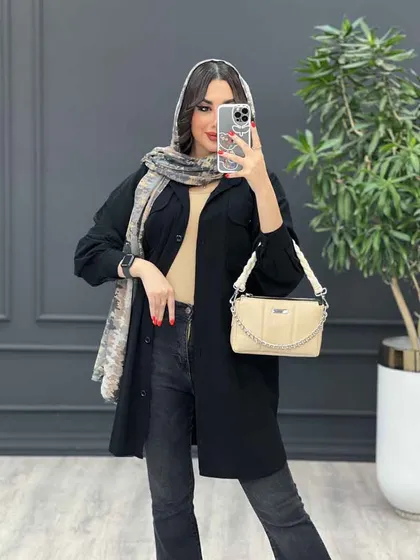 مانتو لینن جیب پاکتی پیله دار