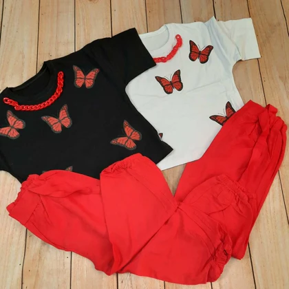 کراپ شلوارک طرح پروانه شیک و ارزان