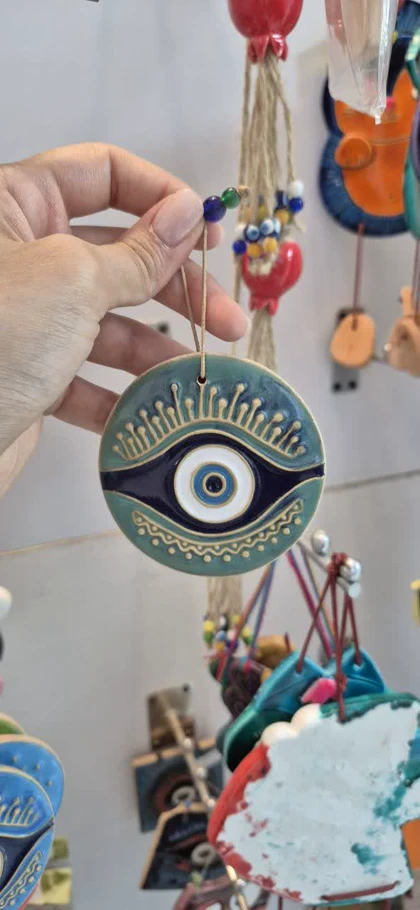 آویز گرد رنگی چشم نظر