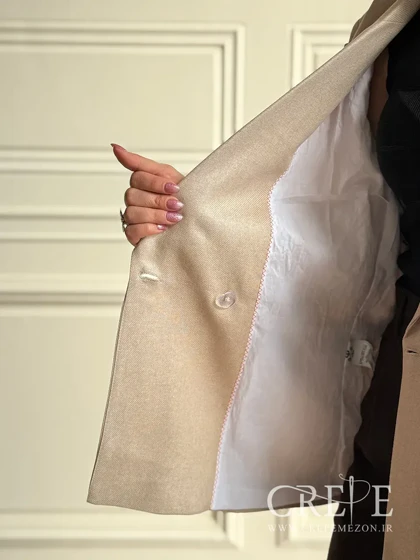 کت لینن آستین پاکتی