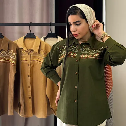 شومیز سوزندوزی زنانه لینن