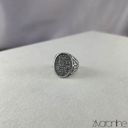 انگشتر مردانه نقره ای نگین‌دار 30297