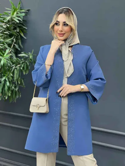 مانتو جلو باز نگین‌دار