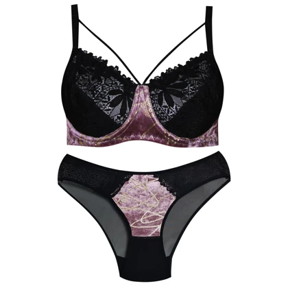 ست شورت و سوتین مخملی رعدوبرقی 102047 سایز75