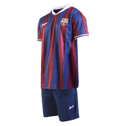 ست تیشرت و شلوارک فوتبالی بارسلونا مدل Nike-Dri Fit-4G0783 آبی قرمز
