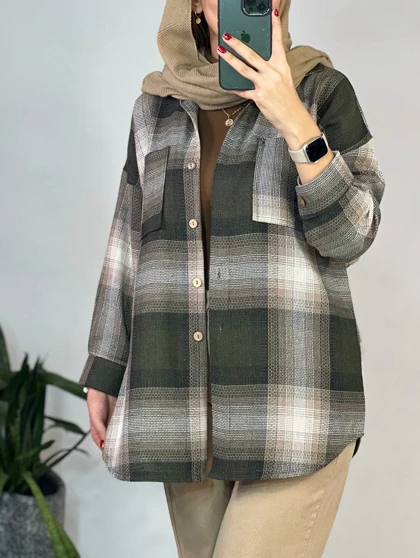 مانتو چهارخونه گلبرگ 2