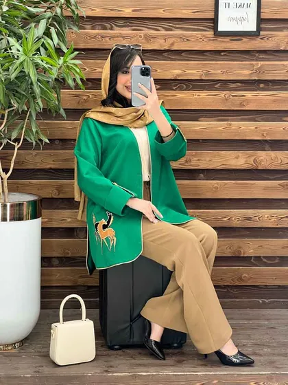 مانتو ژاکارد تیکه دوزی