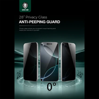 گلس پرایوسی آیفون 16 پرو و آیفون 17 گرین Green Lion GN9HSPY17BK