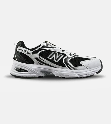 کفش کتانی بزرگ پا سفید مشکی NEW BALANCE 530 مدل 5139