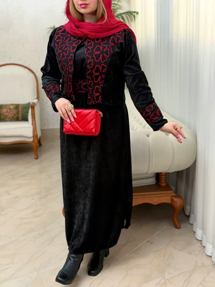 پیراهن مخمل نیلا 3587